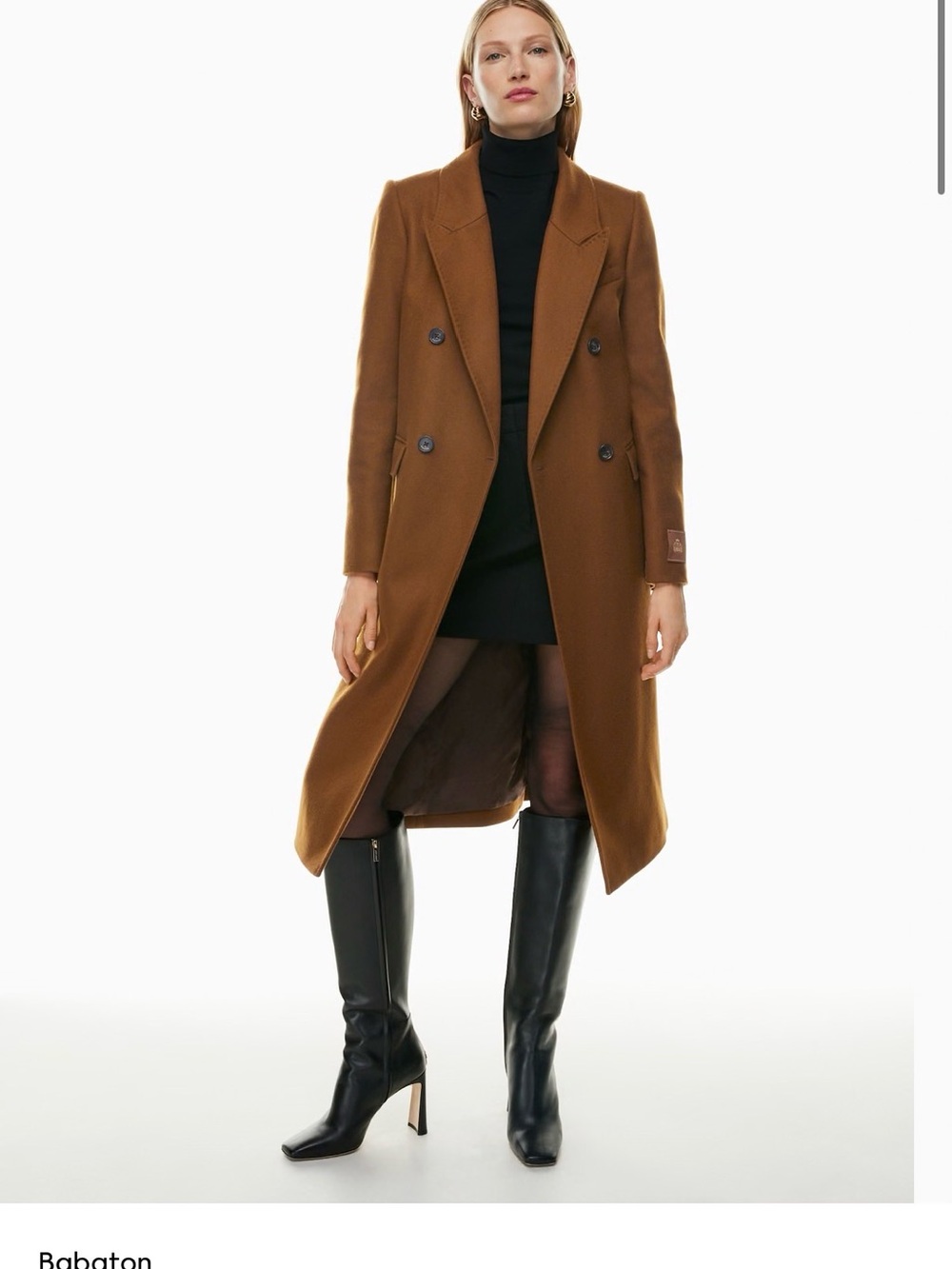 Aritzia Babaton The Constant Coat - Virgin Wool in Cigar (Brown)